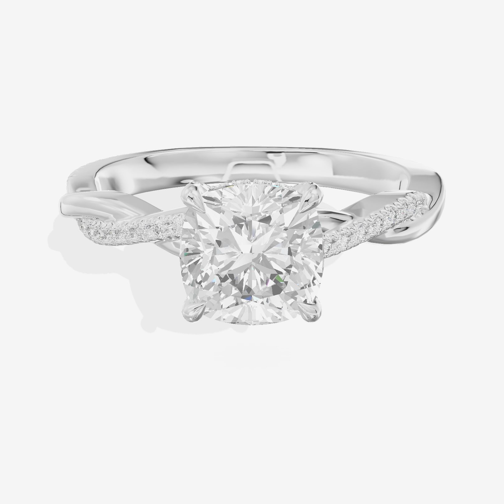 Petite Adorae Cushion Hidden Halo Engagement Ring (1/5 ct. tw.) in Platinum
