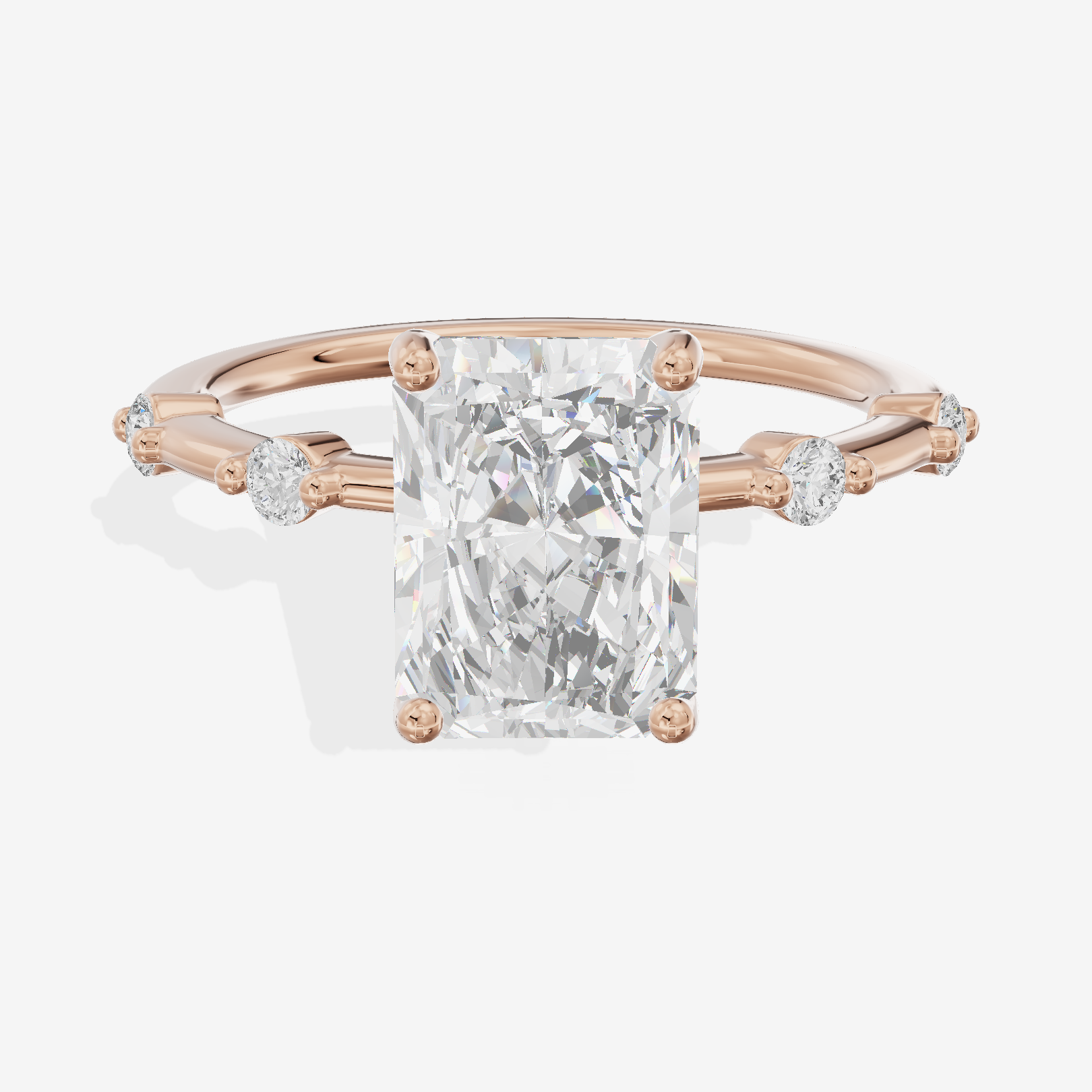 Mayrelle Hidden Halo Radiant Engagement Ring (1/5 ct. tw.) in 14K Rose Gold
