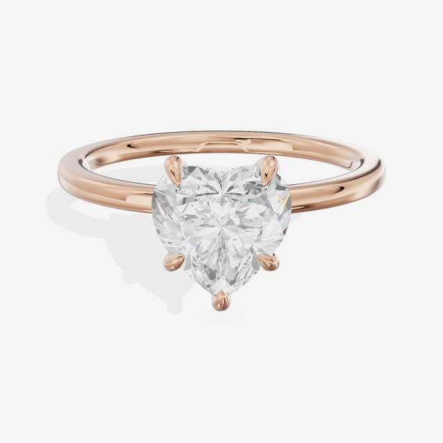 Sincere Halo Heart Engagement Ring (1/15 ct. tw.) in 14K Rose Gold