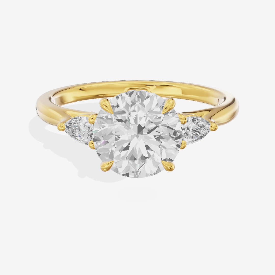 Aurea Three Stone Round Engagement Ring (1/4 ct. tw.) in 18K Yellow Gold