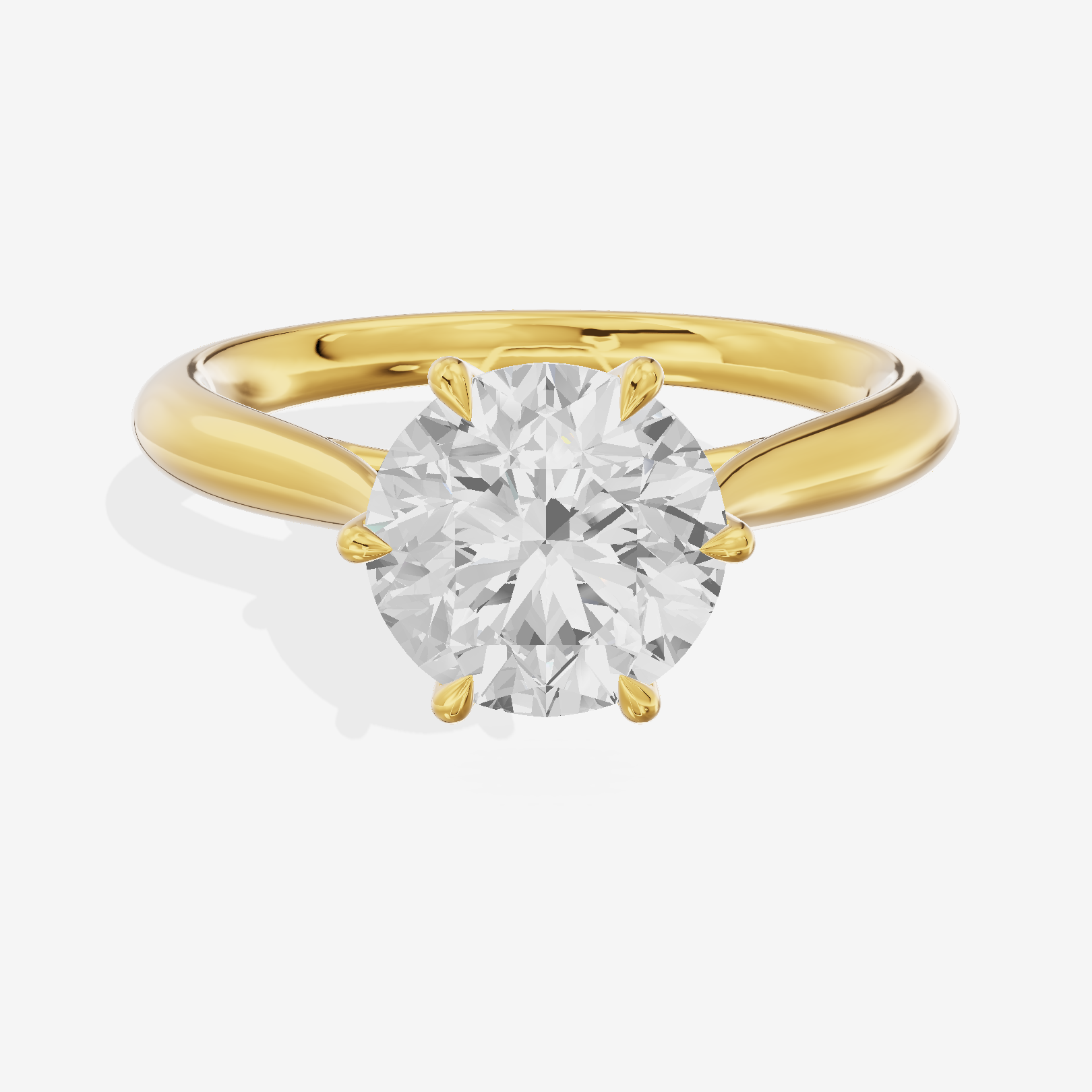 Petite Tender 2mm Round Solitaire Engagement Ring in 14K Yellow Gold