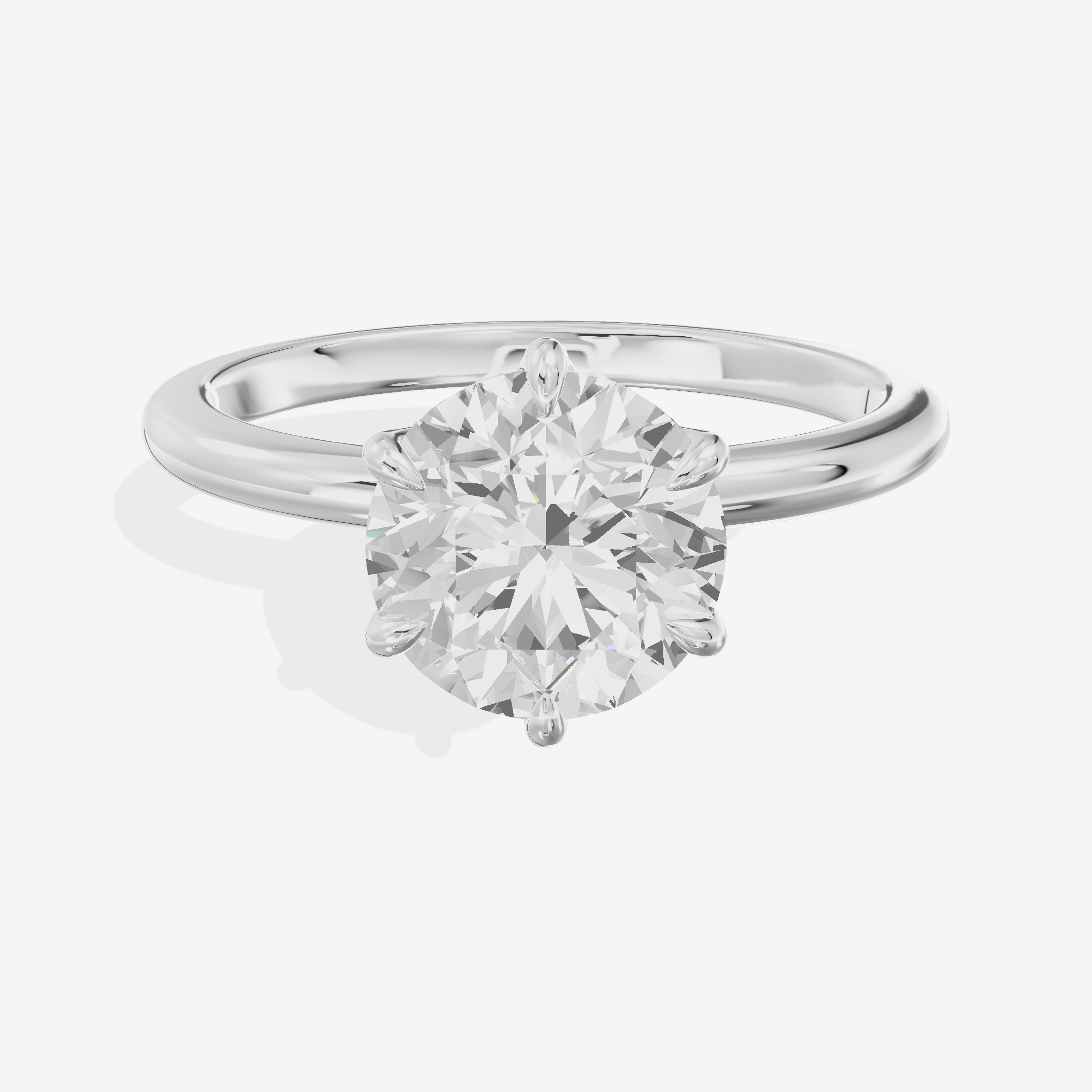 Solea Hidden Halo Round Engagement Ring (1/15 ct. tw.) in 14K White Gold