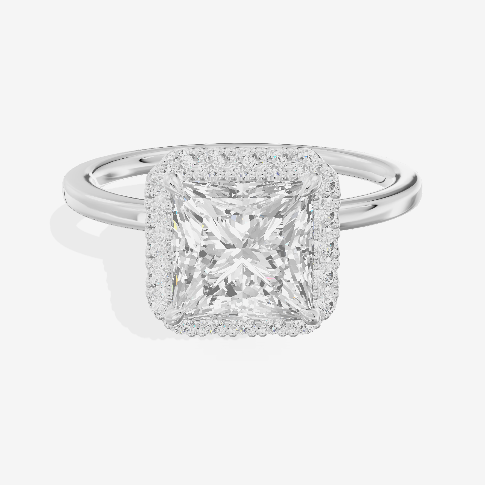 Lumina Halo Ring Princess Engagement Ring (1/4 ct. tw.) in 18K White Gold