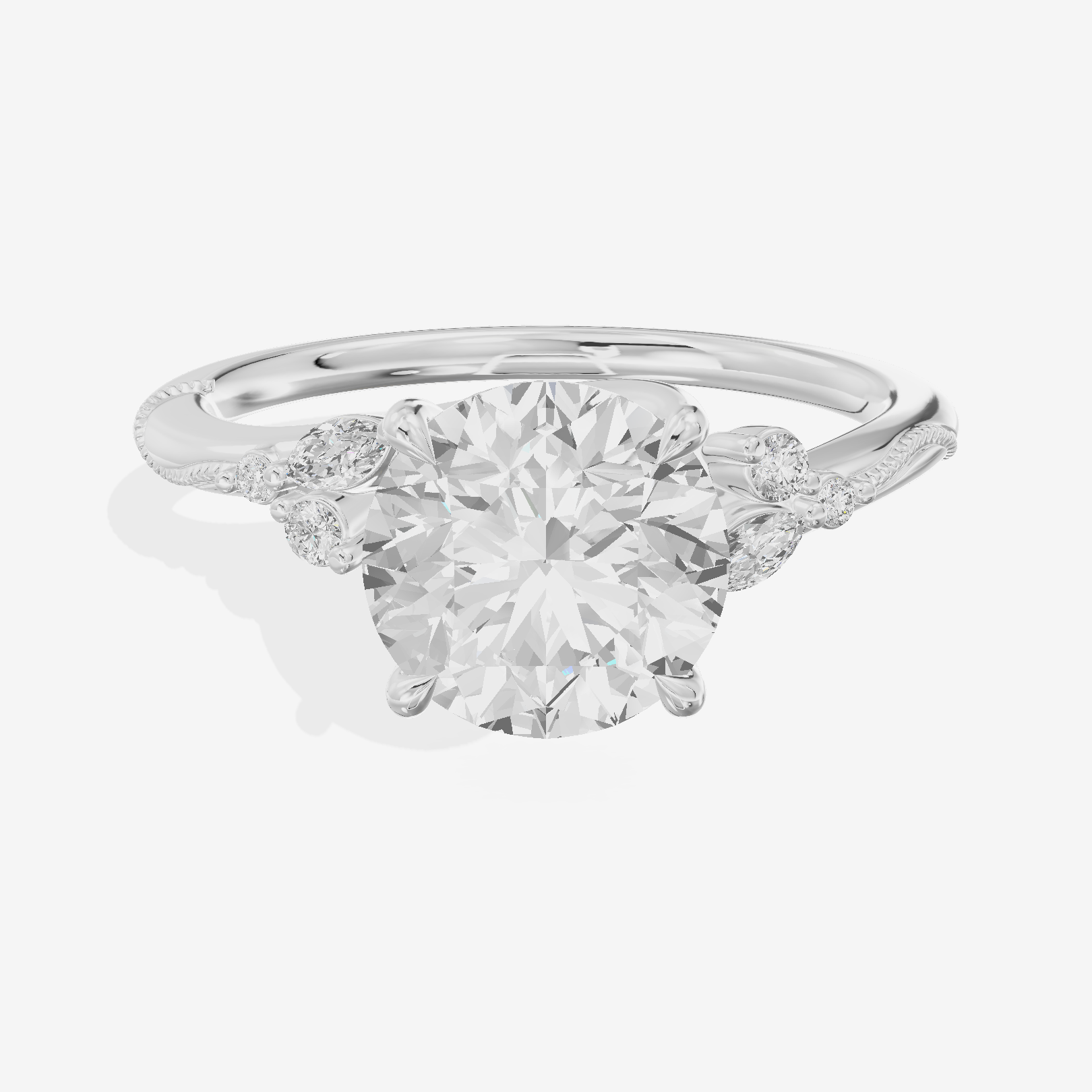 Vintage Lumera Round Engagement Ring (1/10 ct. tw.) in Platinum