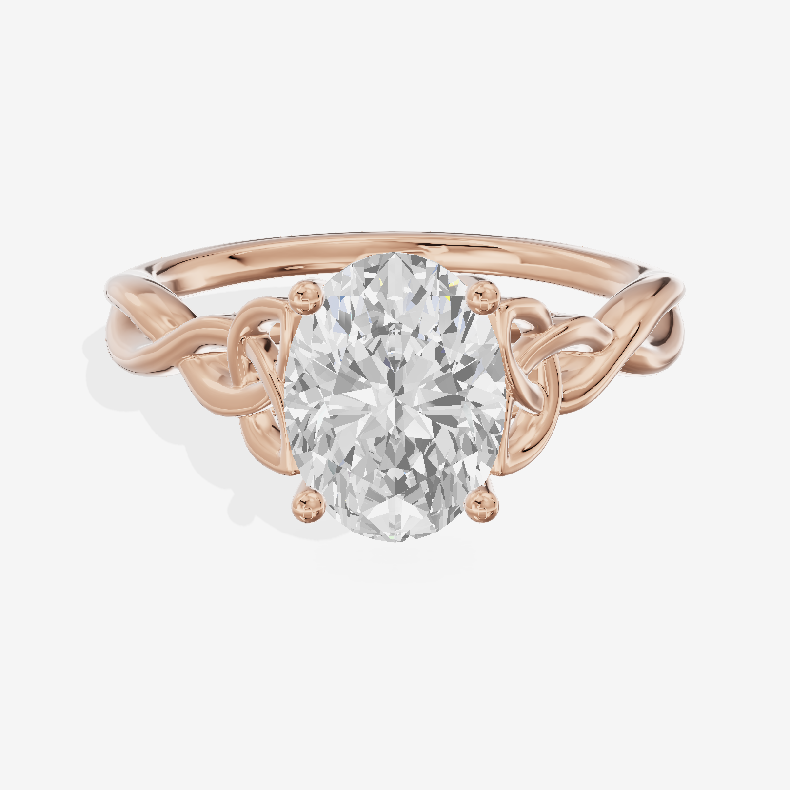Modern Vowsae 2.5mm Oval Solitaire Engagement Ring in 14K Rose Gold