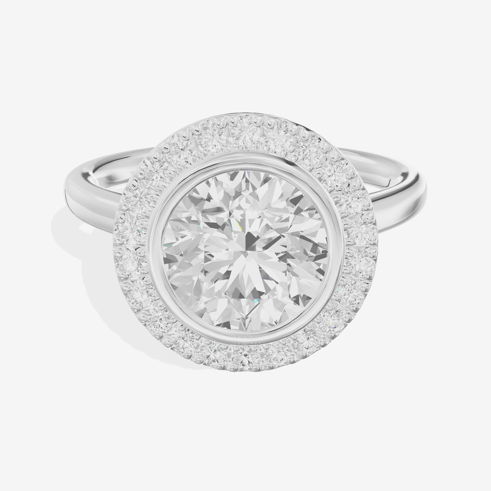 Trellise Halo Round Engagement Ring (1/4 ct. tw.) in Platinum