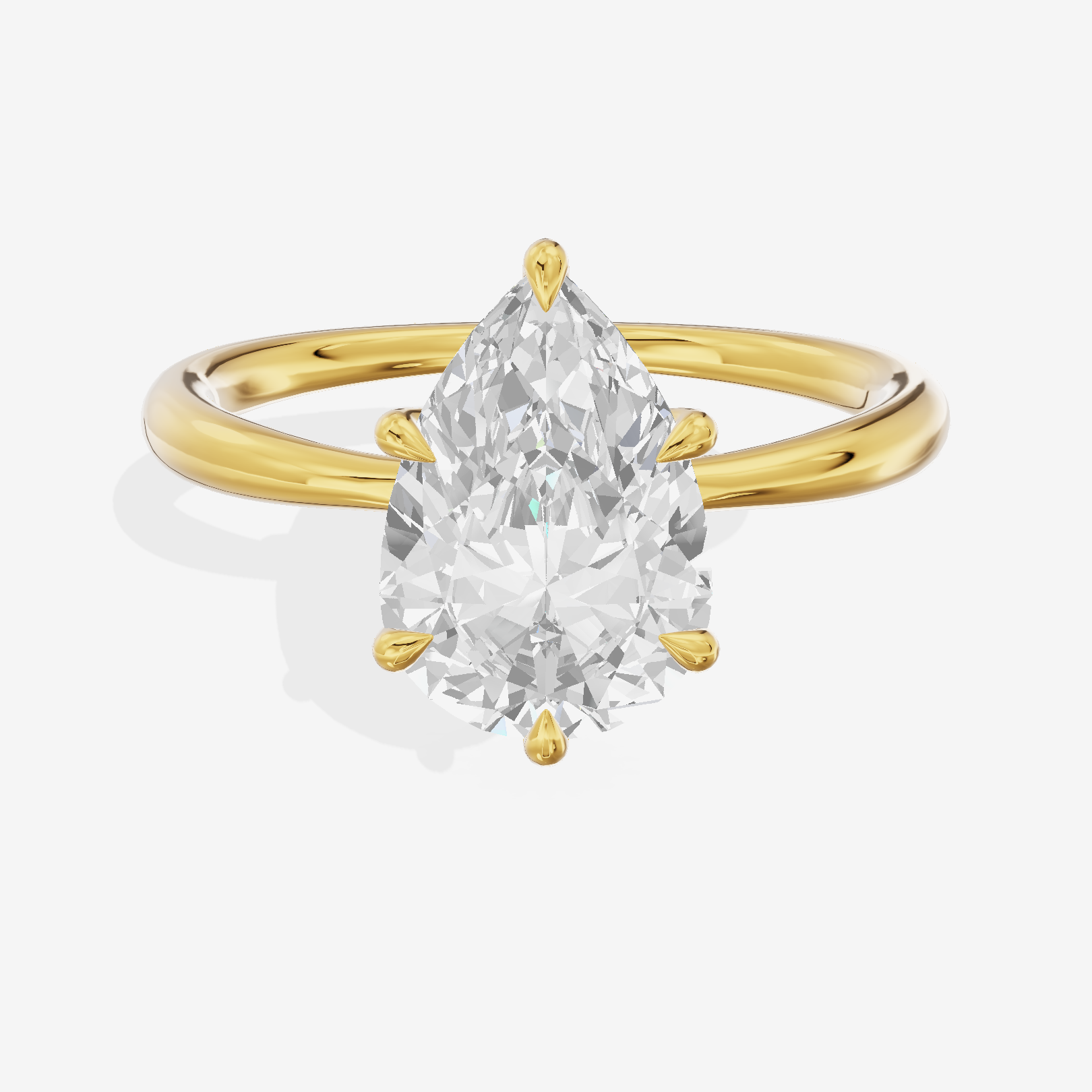 Whispered Aimora Pear Solitaire Engagement Ring in 14K Yellow Gold