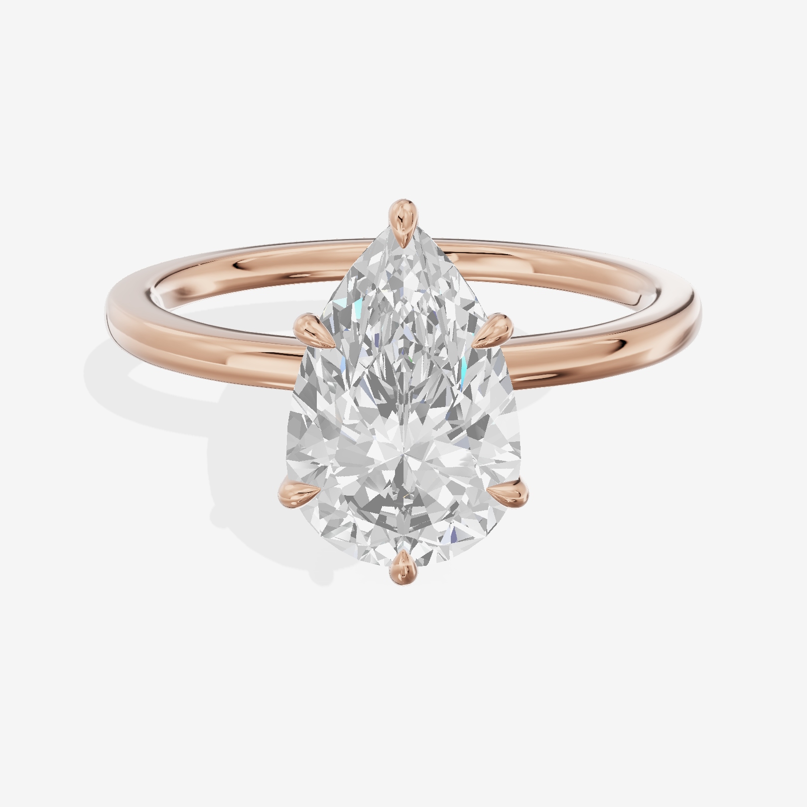 Sincere Halo Pear Engagement Ring (1/15 ct. tw.) in 14K Rose Gold