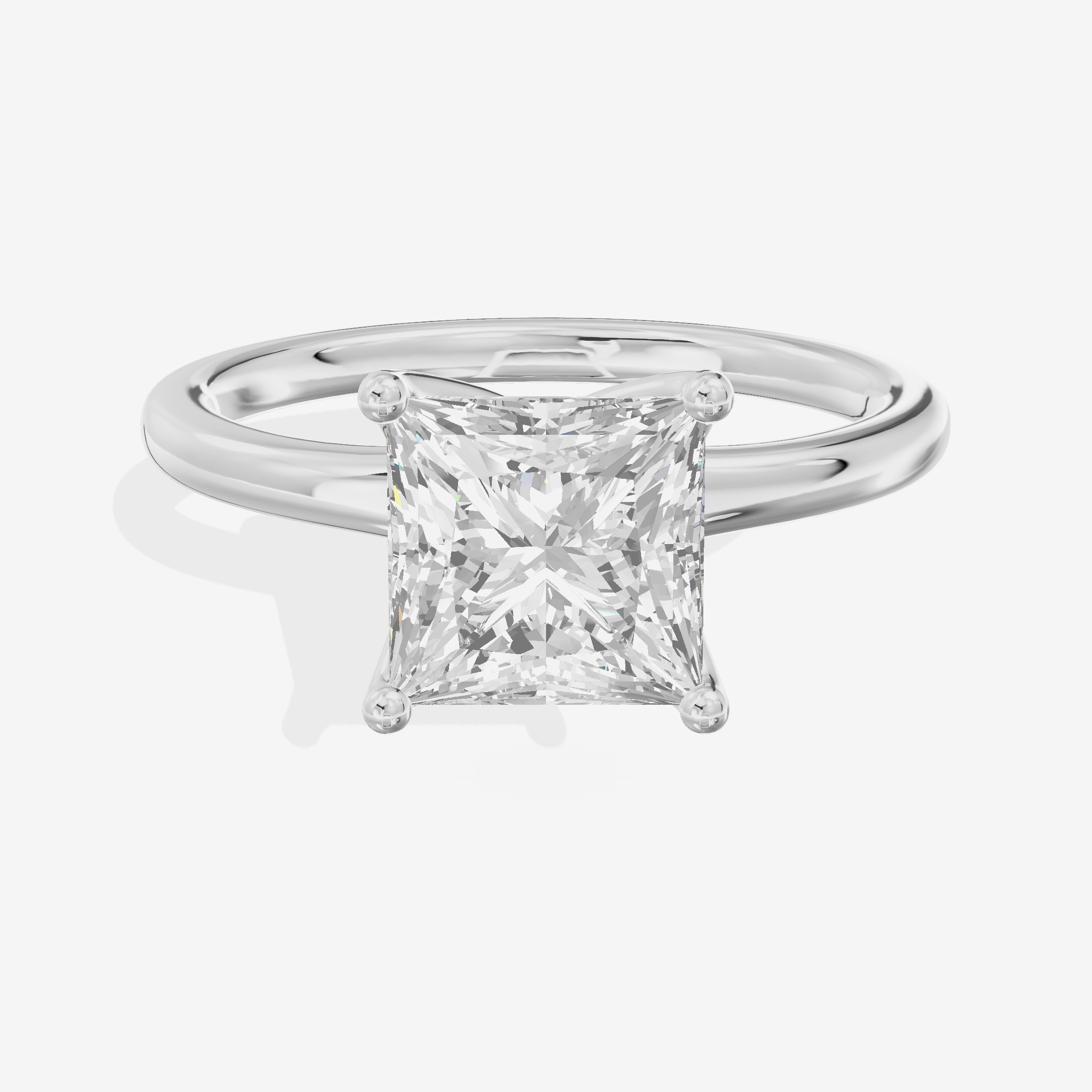 Linger 1.8mm Princess Solitaire Engagement Ring in Platinum