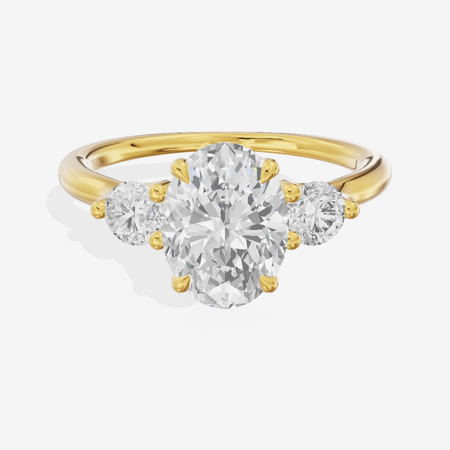 Eternal Vowsae Three Stone Oval Engagement Ring (1/3 ct. tw.) in 14K Yellow Gold