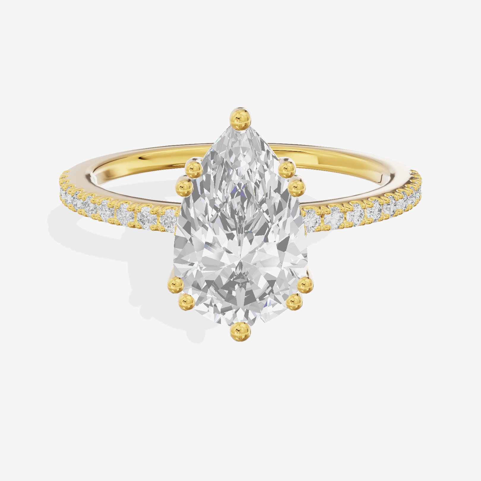 Luxe Mirelle Pear Hidden Halo Engagement Ring (1/6 ct. tw.) in 14K Yellow Gold
