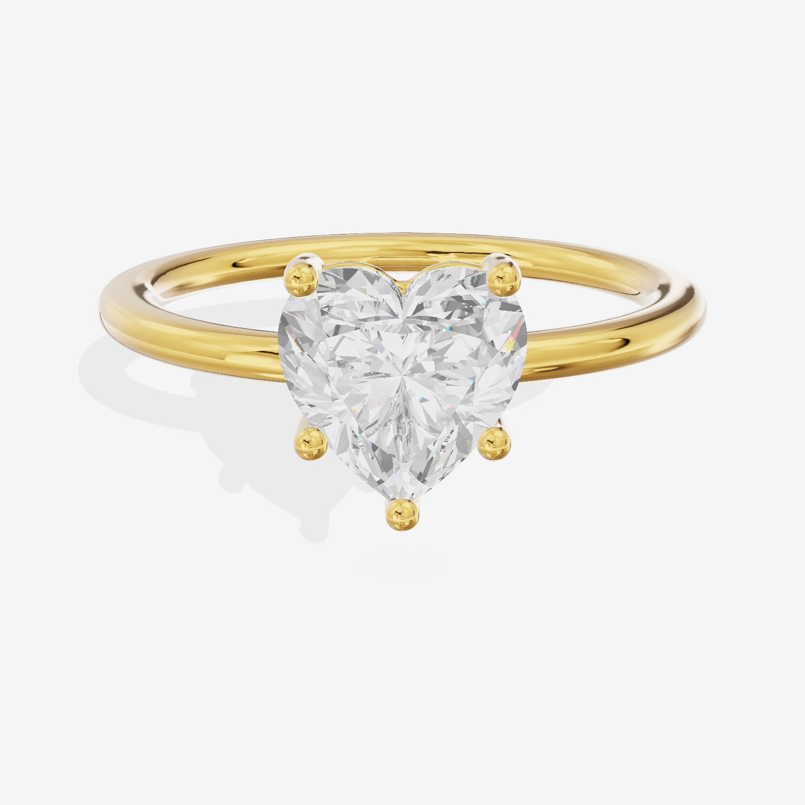 Reverya Hidden Halo Heart Engagement Ring (1/20 ct. tw.) in 14K Yellow Gold