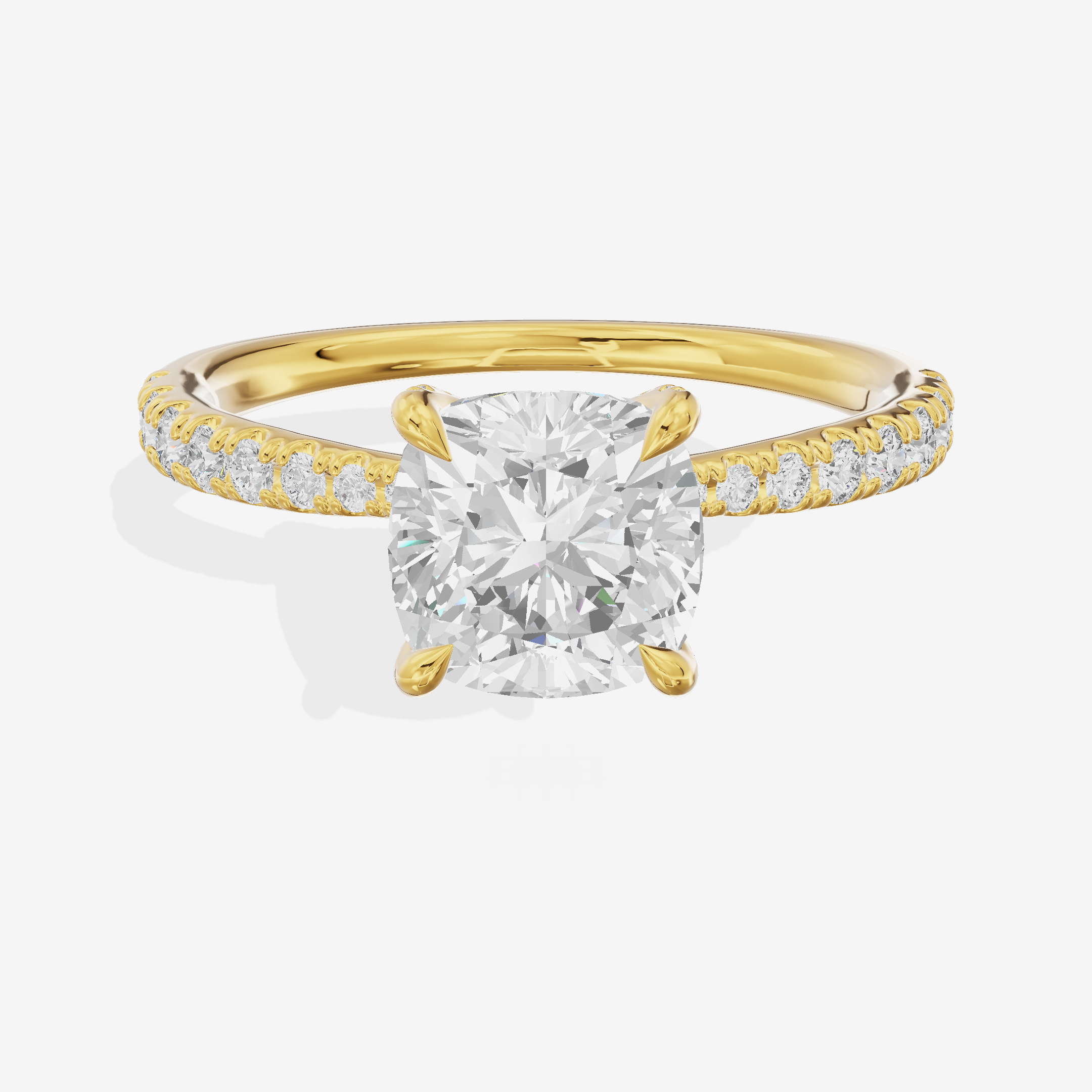 Lumera Cushion Engagement Ring with Side Stones (1/3 ct. tw.) in 14K Yellow Gold