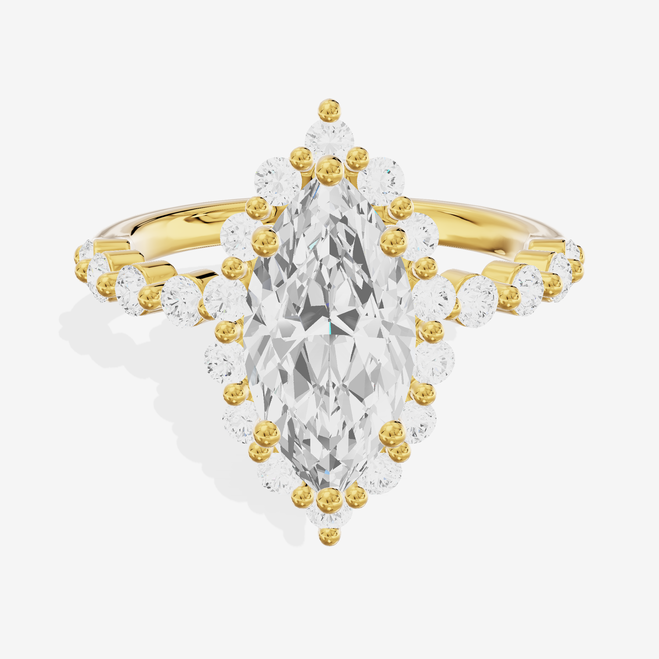 Clusta Halo Marquise Engagement Ring (1/2 ct. tw.) in 14K Yellow Gold