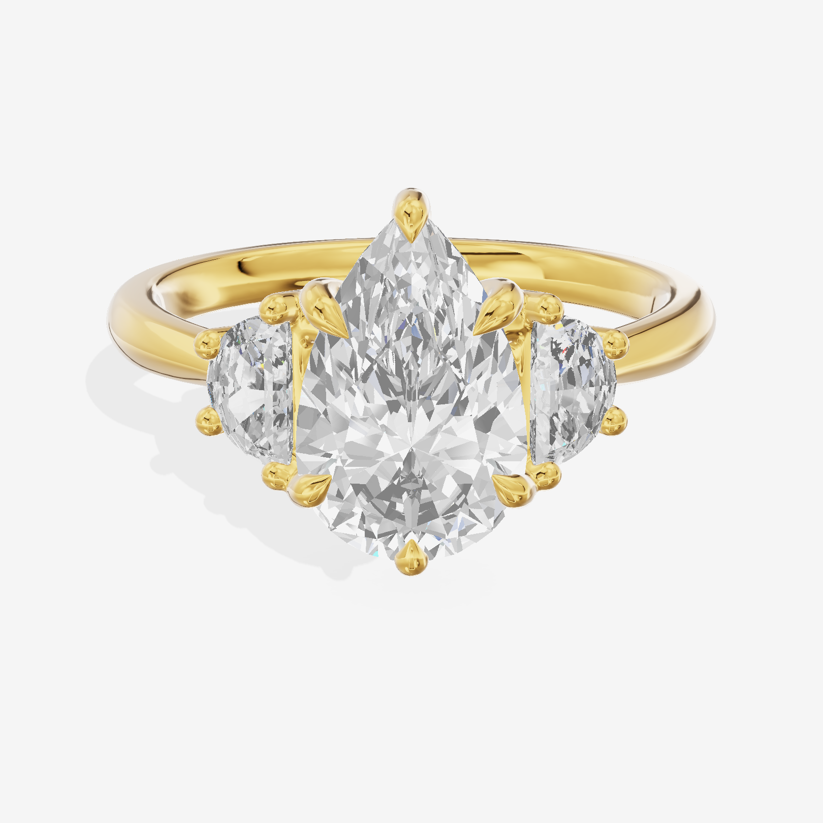 Classic Liviana Pear Three Stone Engagement Ring (1/4 ct. tw.) in 14K Yellow Gold