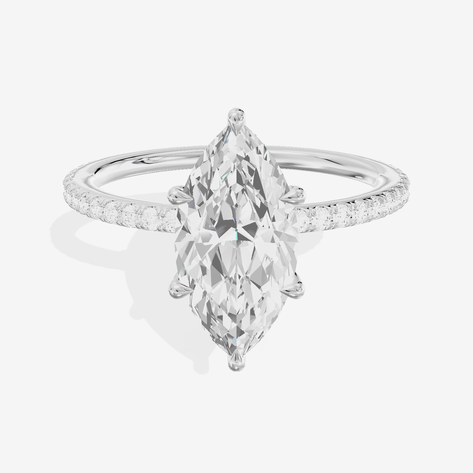 Mirelle Marquise Hidden Halo Engagement Ring (1/3 ct. tw.) in 14K White Gold