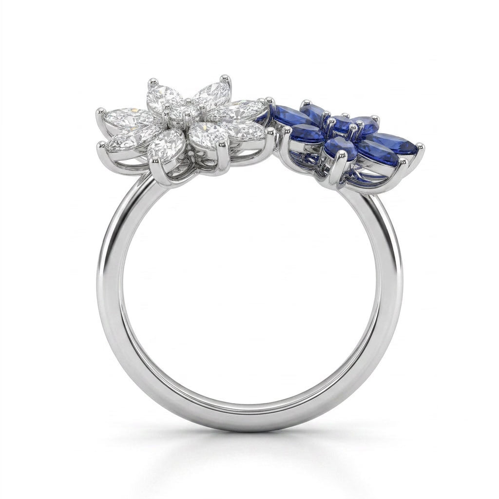 Cluster Bypass Pear Engagement Ring (3.01 ct. tw.) in 18K White Gold