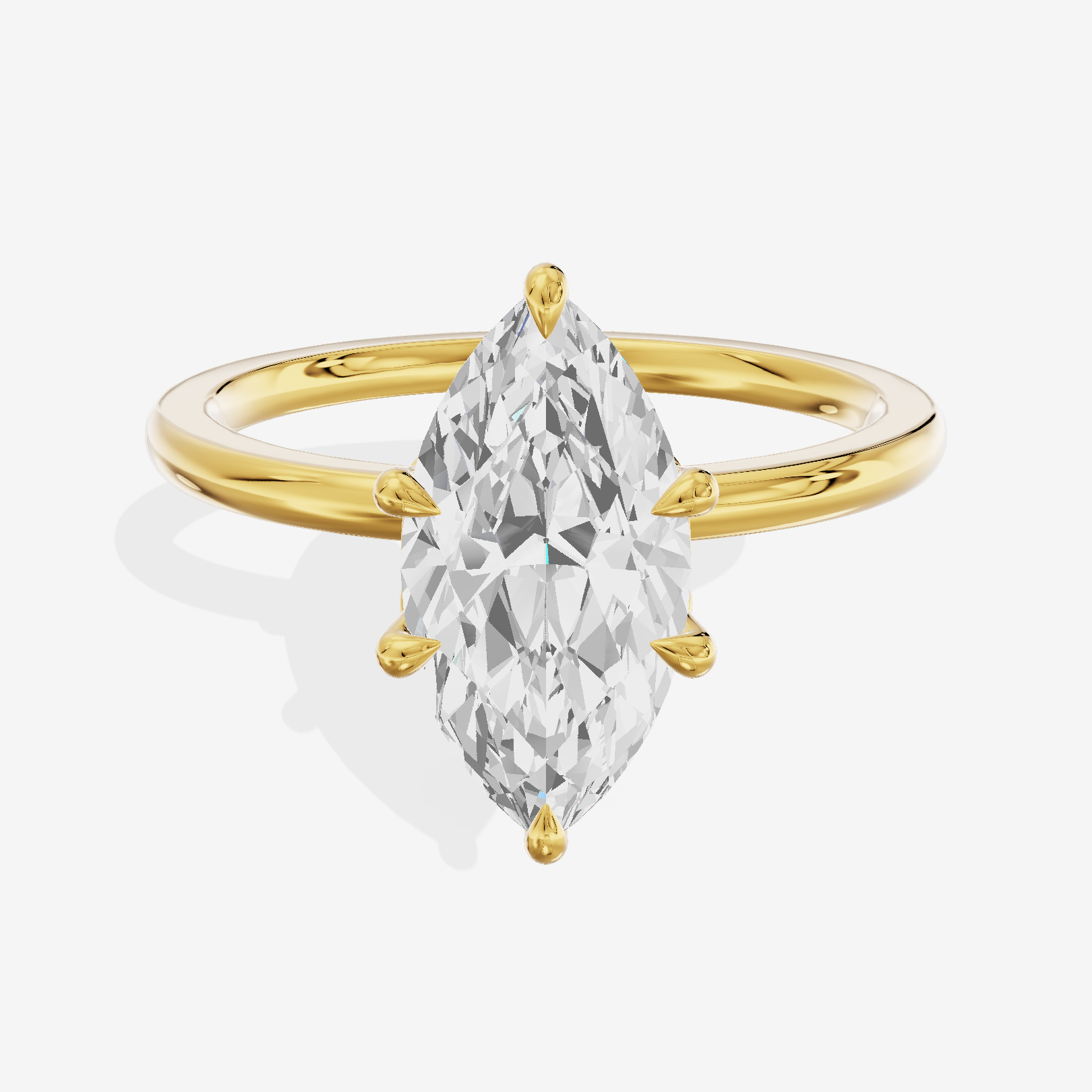 Janevra Marquise Engagement Ring with Side Stones (1/10 ct. tw.) in 18K Yellow Gold