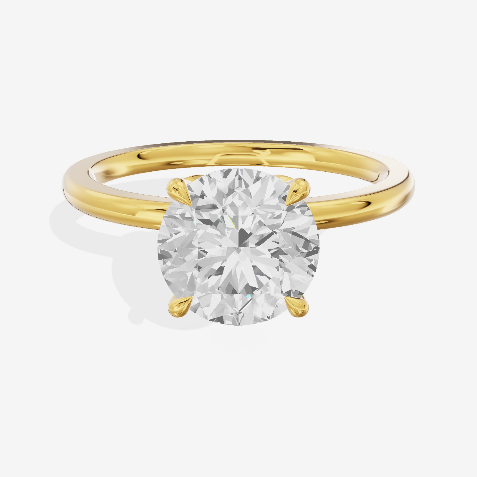 Whispered Vowsae Round Engagement Ring with Side Stones (1/15 ct. tw.) in 18K Yellow Gold
