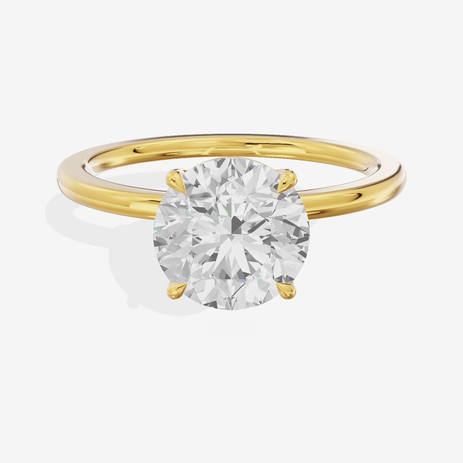 Charmae Ring 1.4mm Round Solitaire Engagement Ring in 18K Yellow Gold