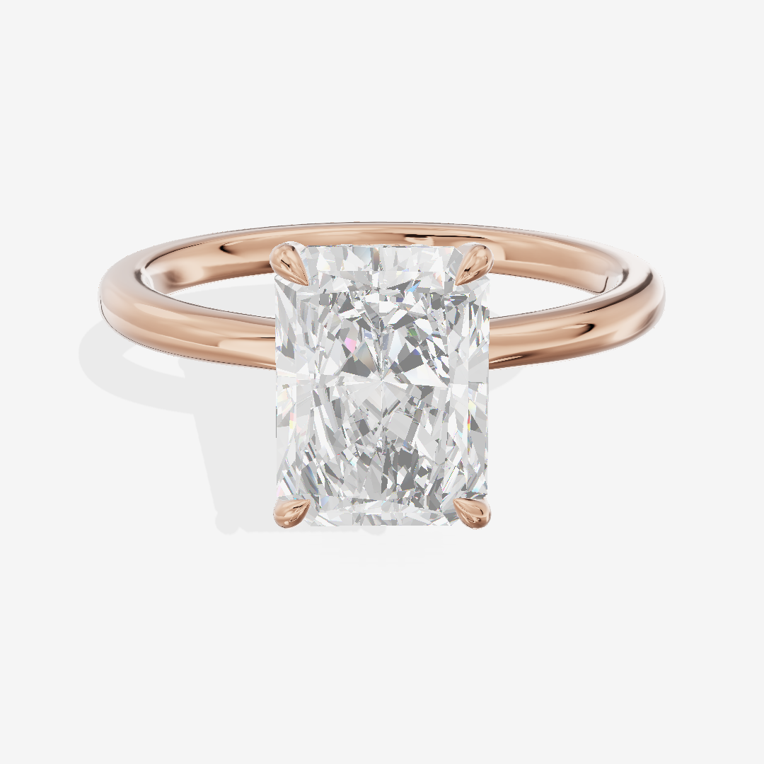 Grand Liviana Radiant Engagement Ring with Side Stones (1/10 ct. tw.) in 14K Rose Gold