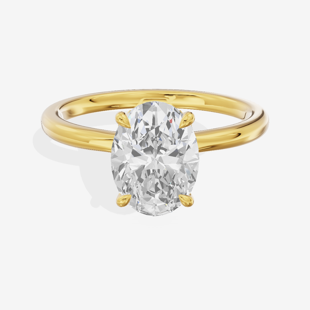 Grand Liviana Oval Engagement Ring with Side Stones (1/10 ct. tw.) in 14K Yellow Gold