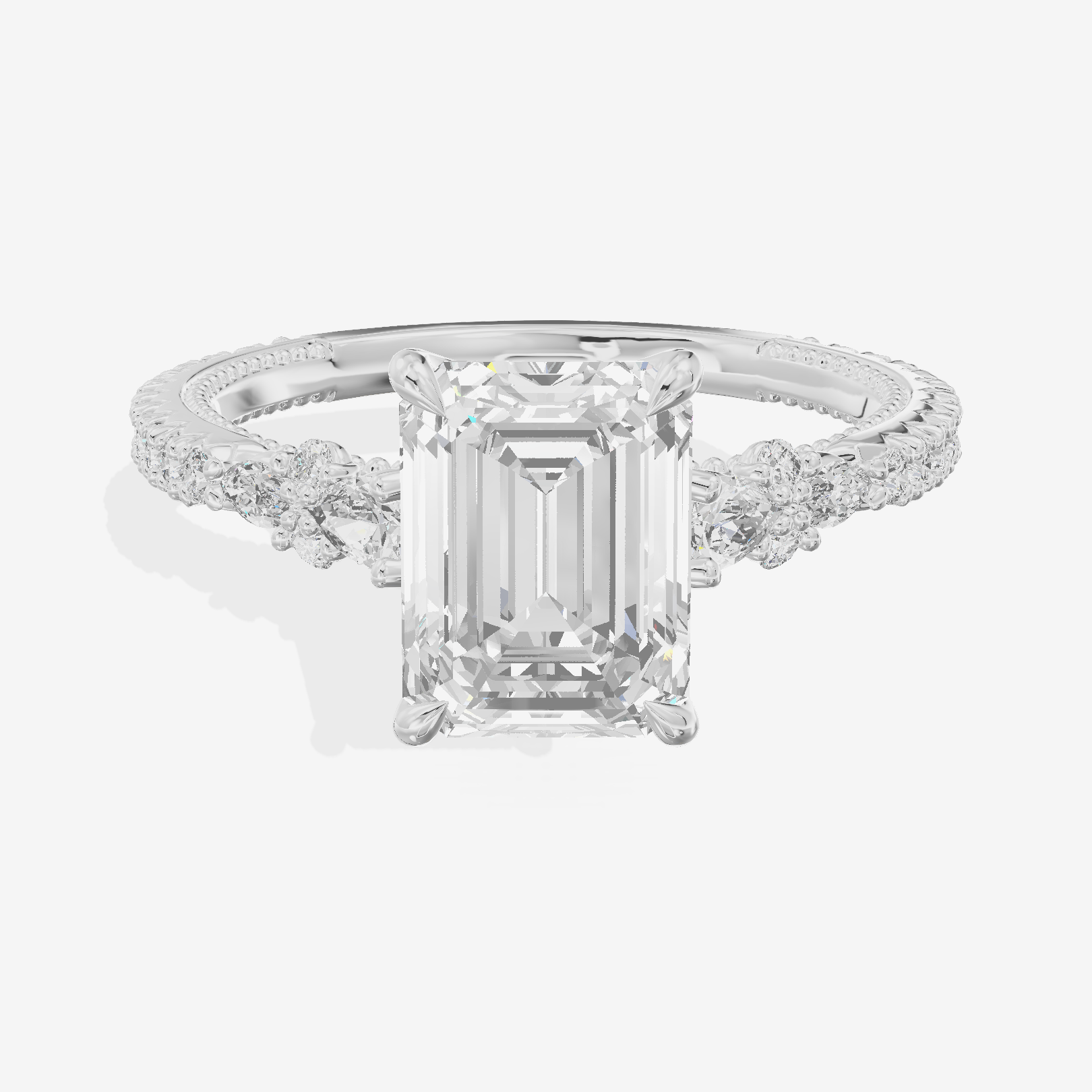 Trueheart Emerald Engagement Ring with Side Stones (2/5 ct. tw.) in Platinum