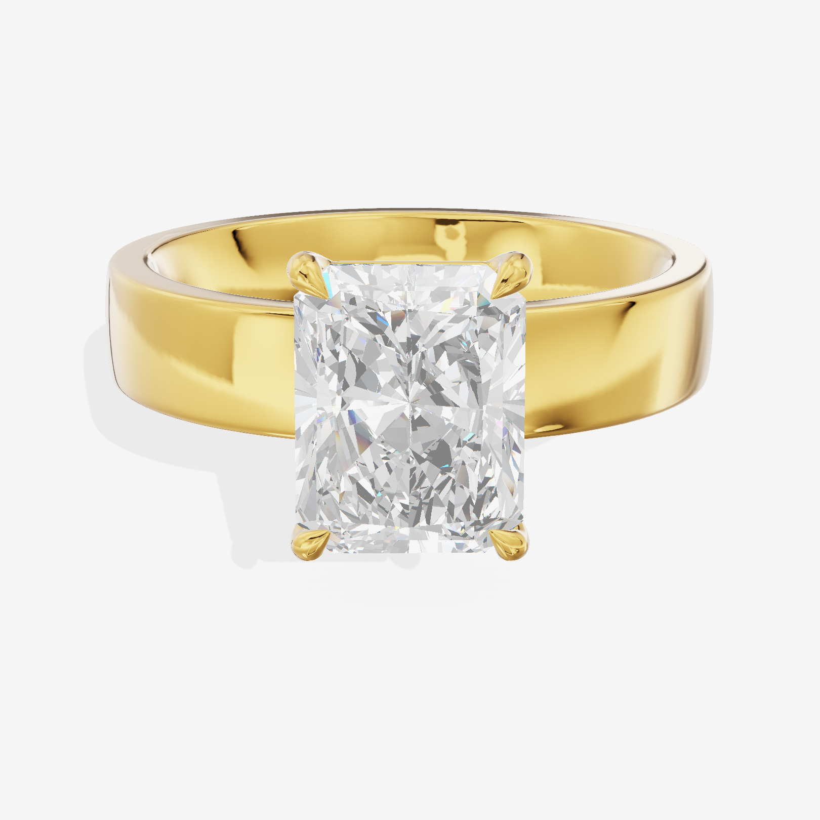 Hallowed Coeurine 4mm Radiant Solitaire Engagement Ring in 18K Yellow Gold