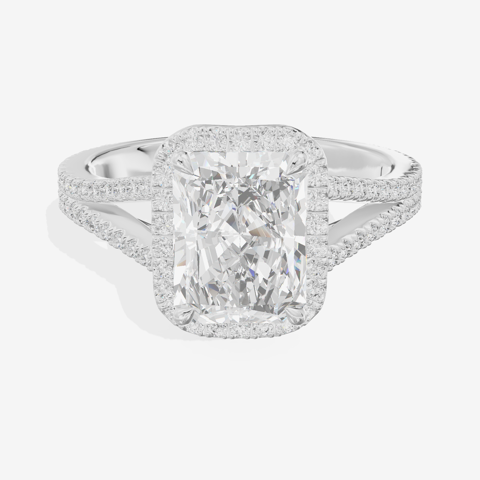 Vintage Adorae Radiant Hidden Halo Engagement Ring (2/5 ct. tw.) in 18K White Gold