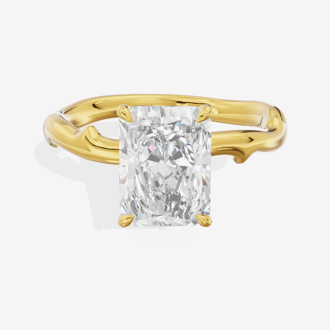 Grand Cherubine Radiant Engagement Ring with Side Stones (1/4 ct. tw.) in 14K Yellow Gold