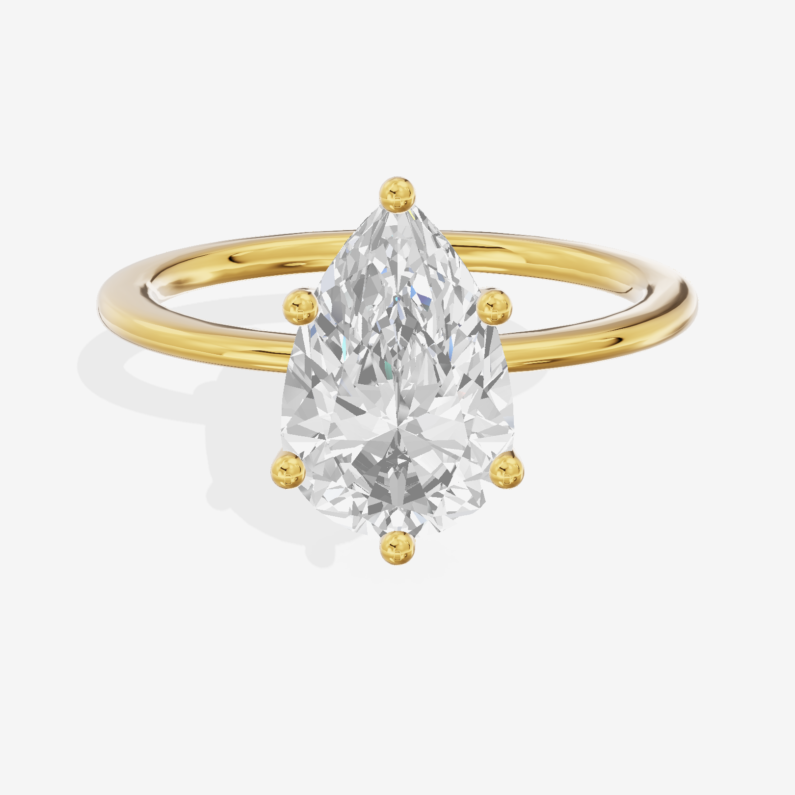 Whispered Promezza 1.4mm Pear Solitaire Engagement Ring in 18K Yellow Gold