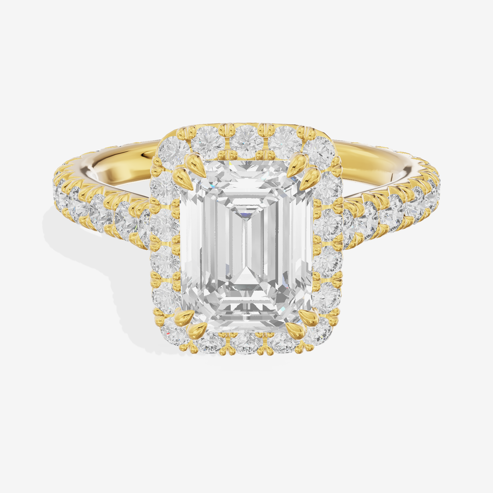 One of One Halo Emerald Engagement Ring (3/4 ct. tw.) in 18K Yellow Gold