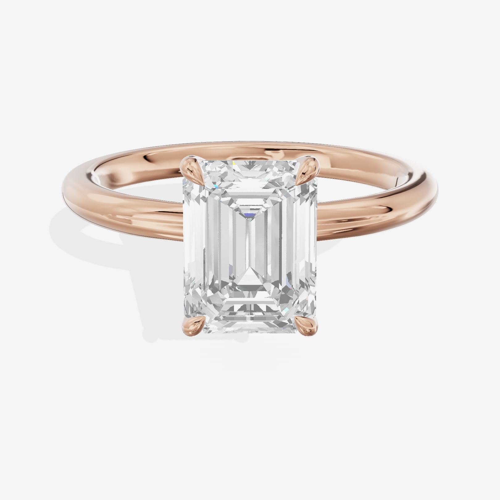 Adorae Solitaire 2mm Emerald Engagement Ring in 18K Rose Gold