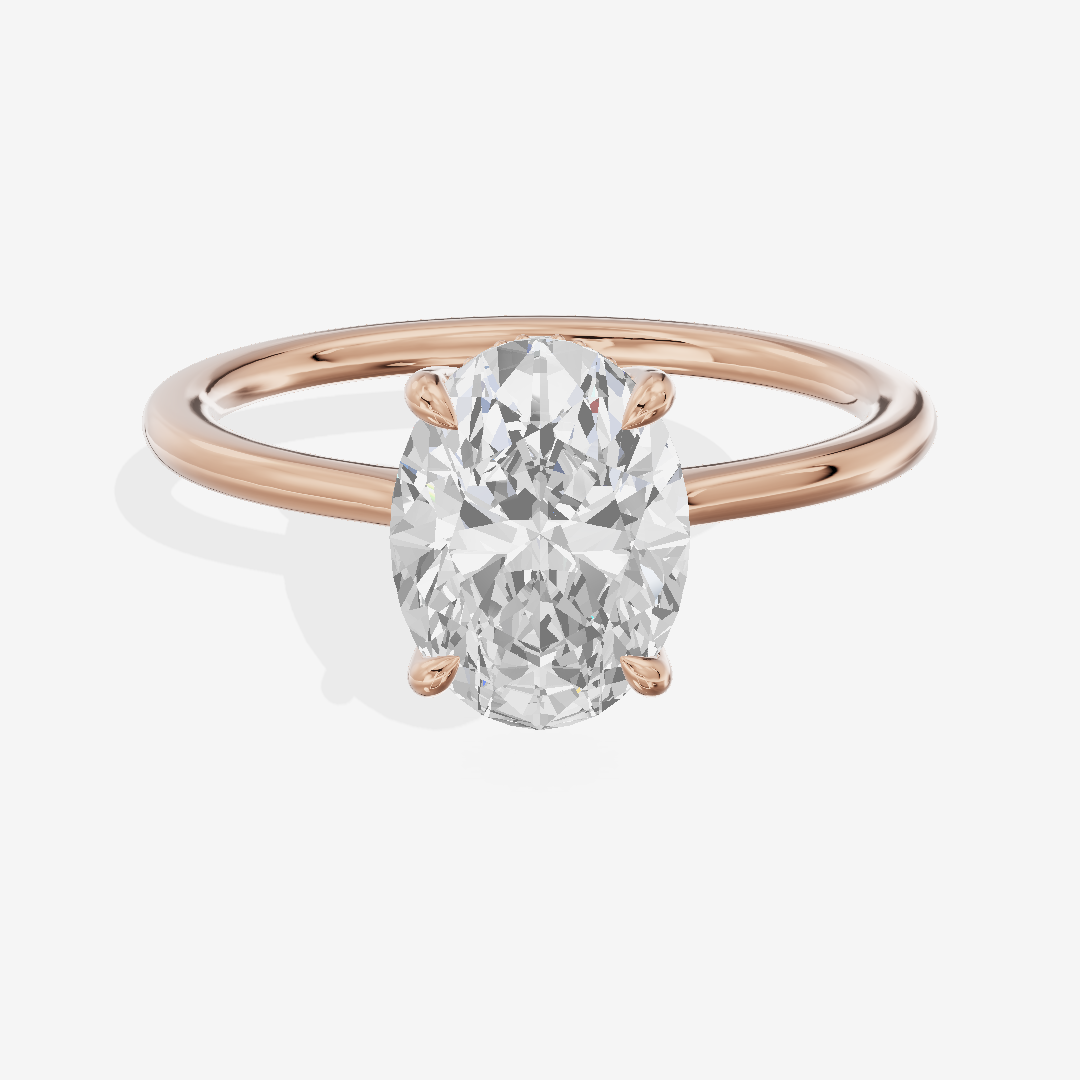Liviana Three Stone Oval Engagement Ring (1/4 ct. tw.) in 18K Rose Gold
