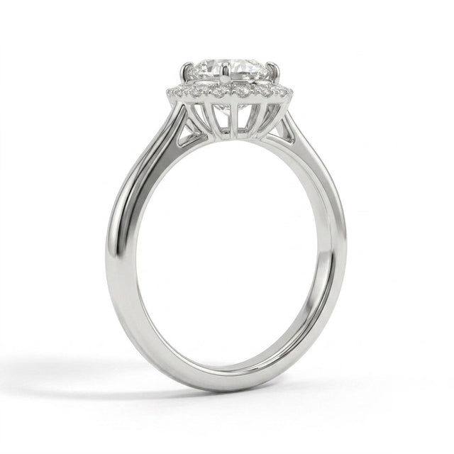 Halo Oval Engagement Ring (1.59 ct. tw.) in 18K White Gold