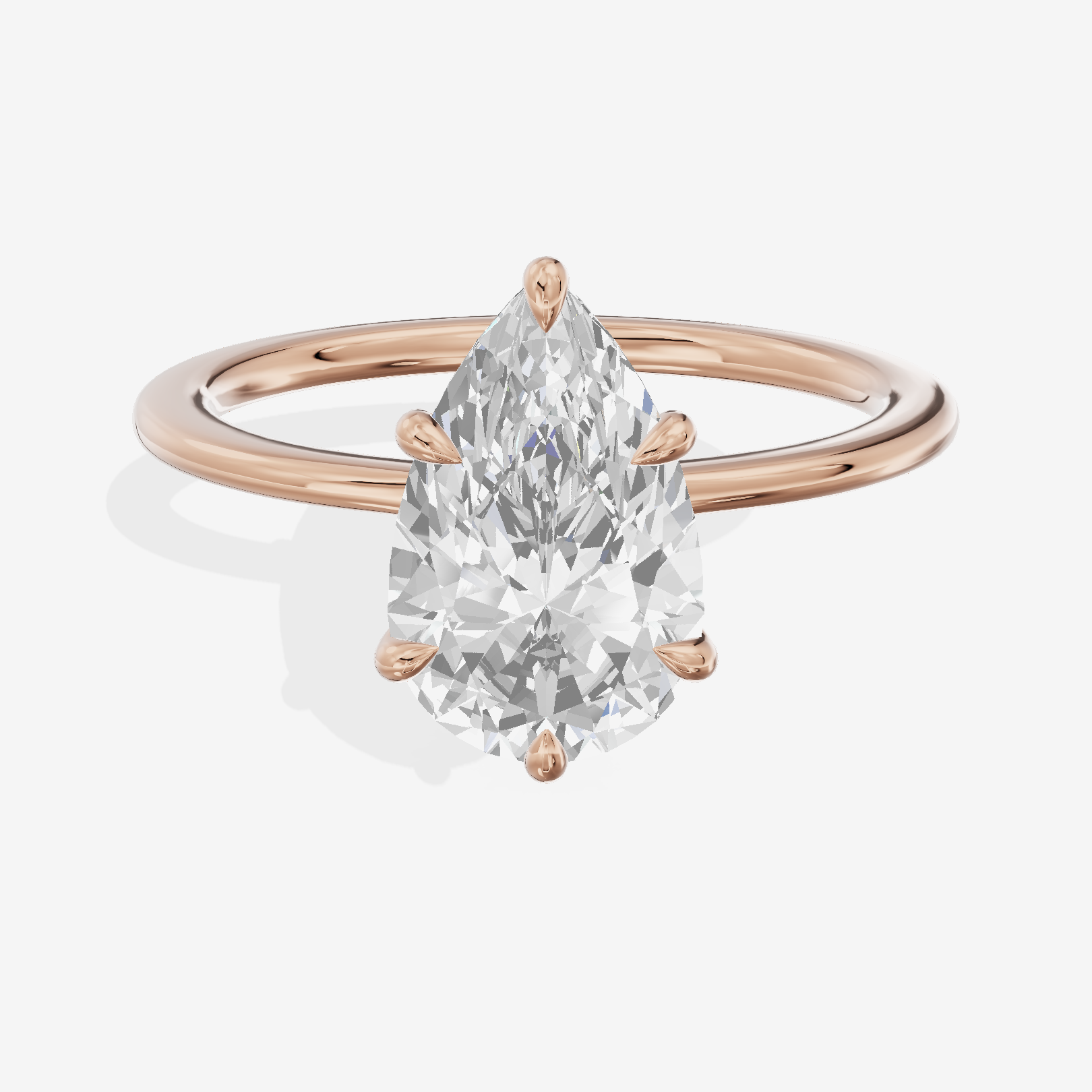 Adorae Halo Pear Engagement Ring (1/15 ct. tw.) in 14K Rose Gold