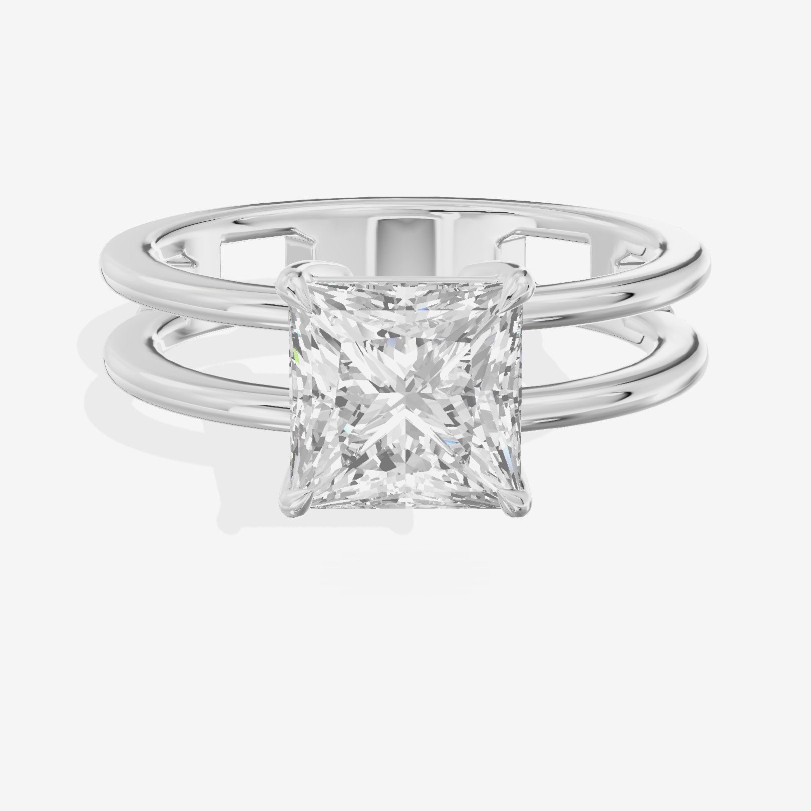 Sealed Promezza 4.3mm Princess Solitaire Engagement Ring in Platinum