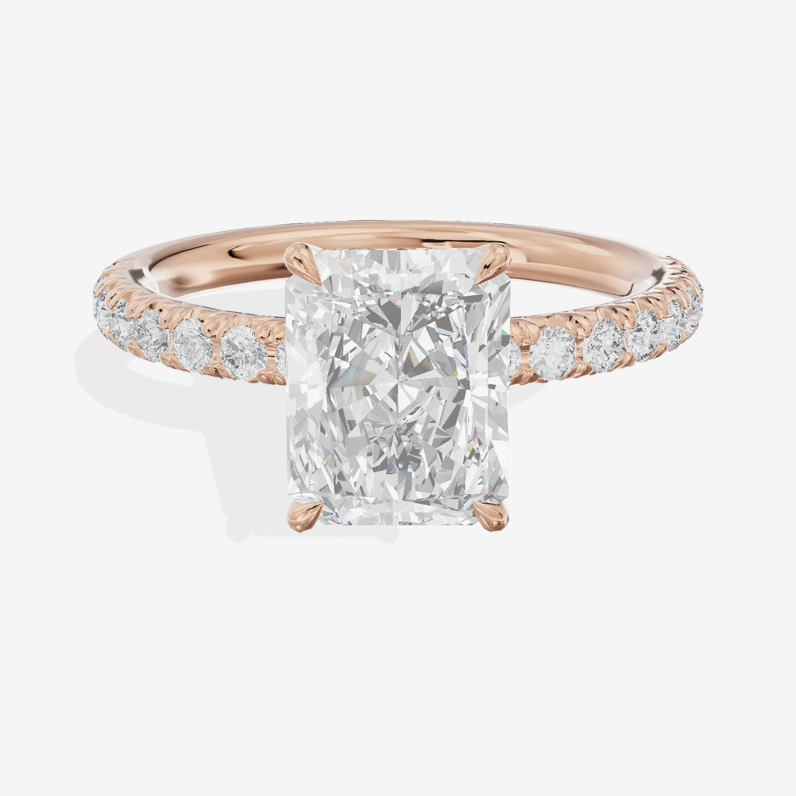 Modern Whisper Radiant Engagement Ring with Side Stones (2/5 ct. tw.) in 18K Rose Gold