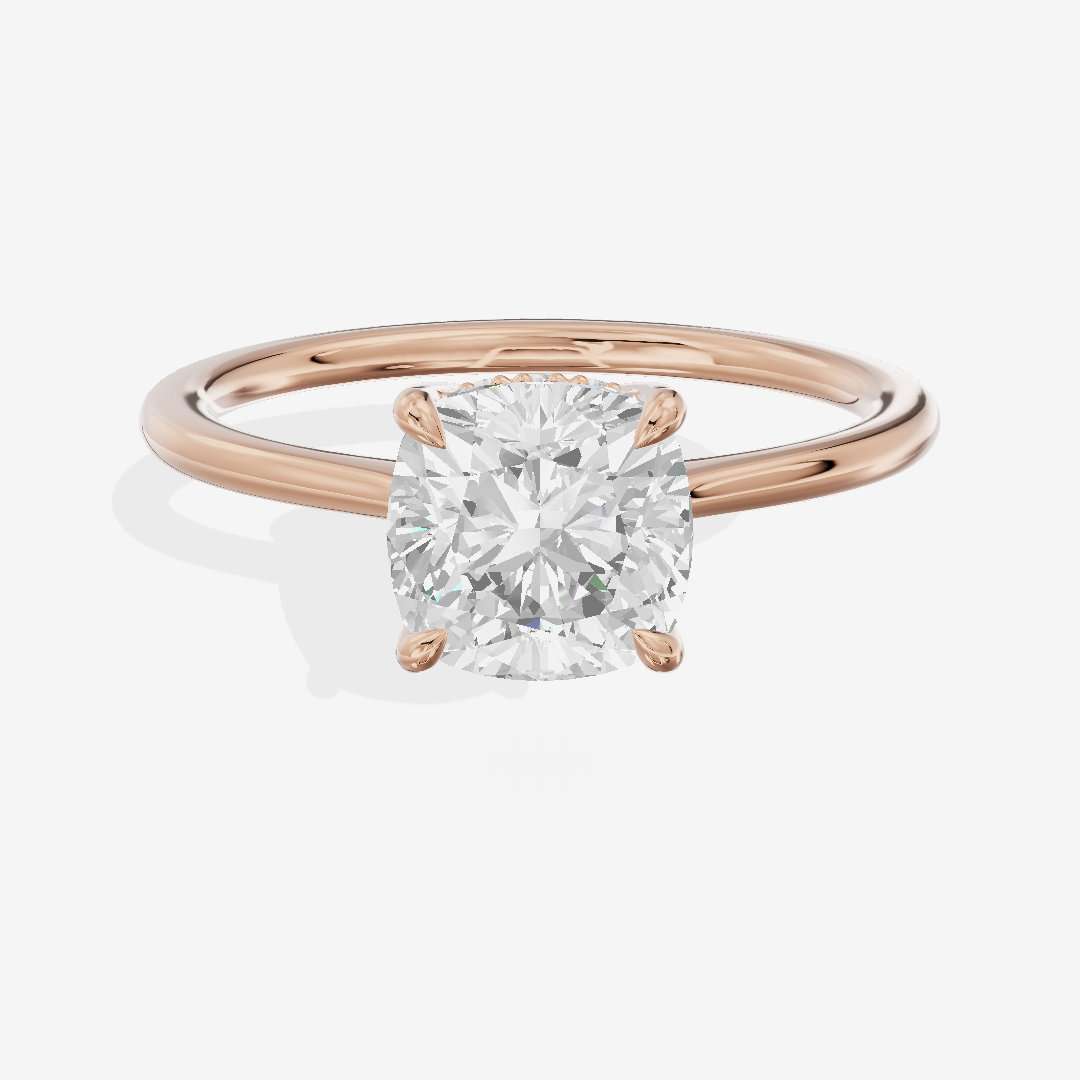 Liviana Three Stone Cushion Engagement Ring (1/4 ct. tw.) in 14K Rose Gold