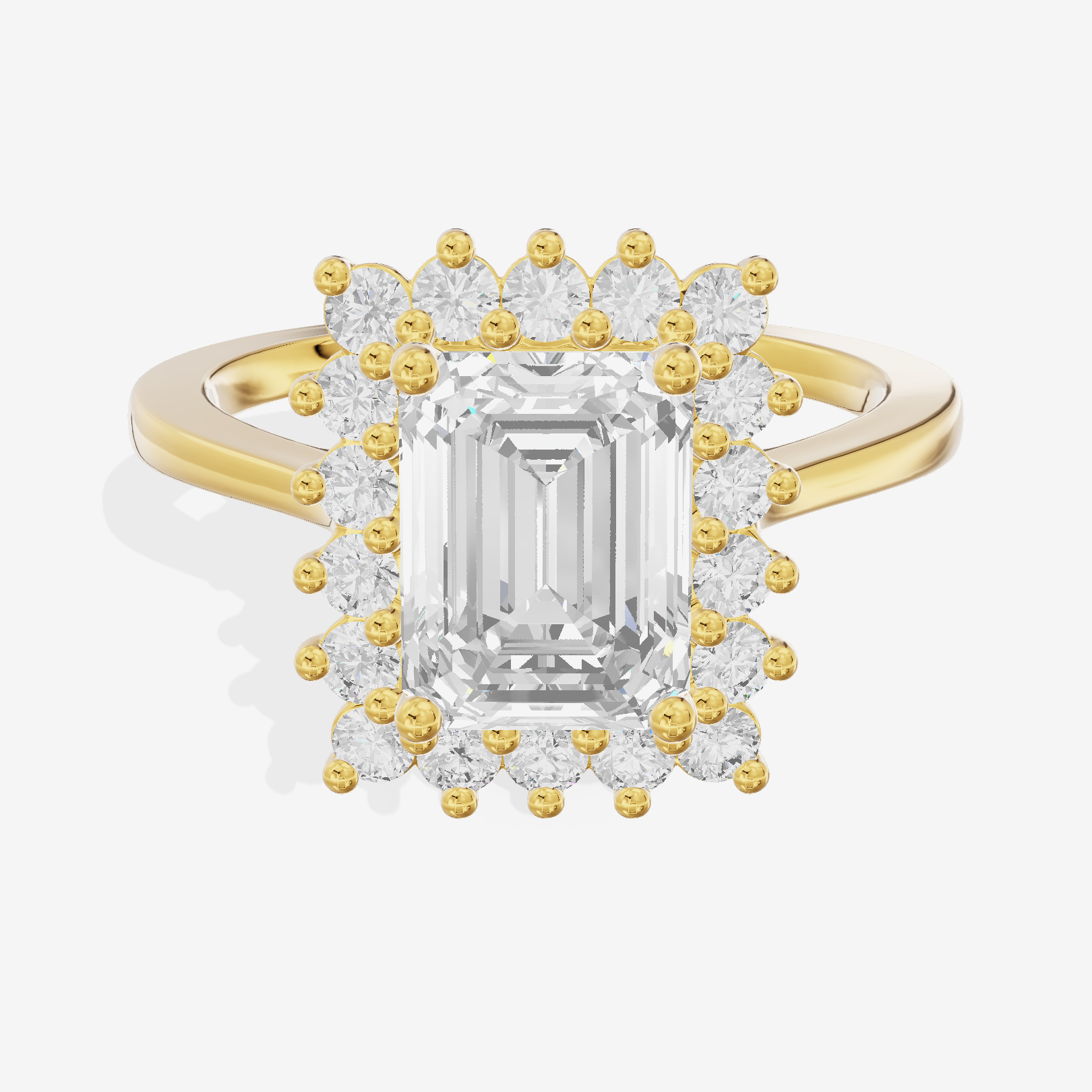Liviana Halo Emerald Engagement Ring (1/4 ct. tw.) in 14K Yellow Gold