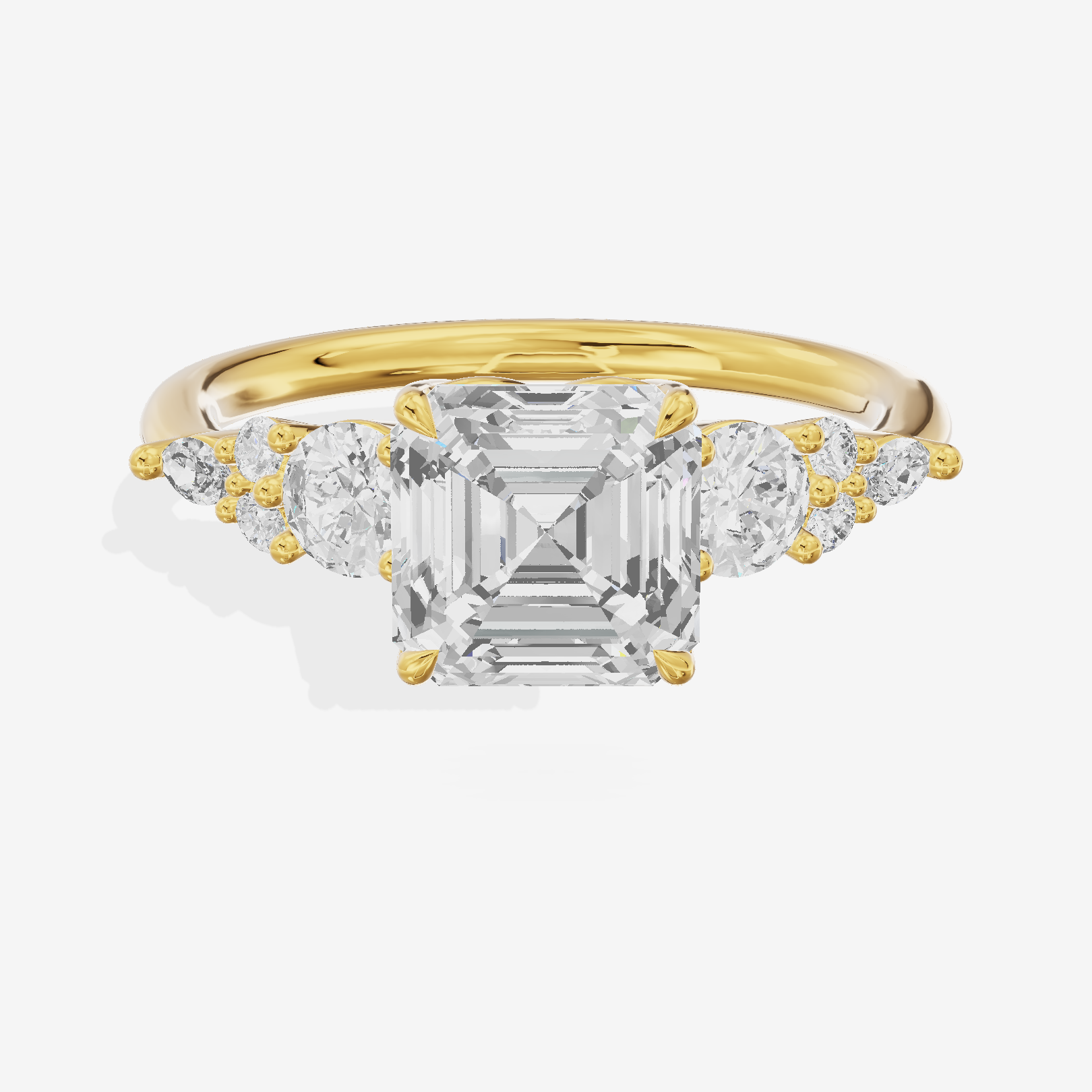 Triade Eternity Asscher Three Stone Engagement Ring (2/5 ct. tw.) in 18K Yellow Gold