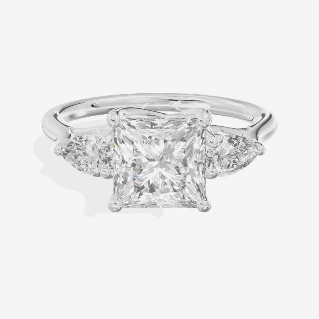 Grand Vowsae Three Stone Princess Engagement Ring (2/5 ct. tw.) in 14K White Gold