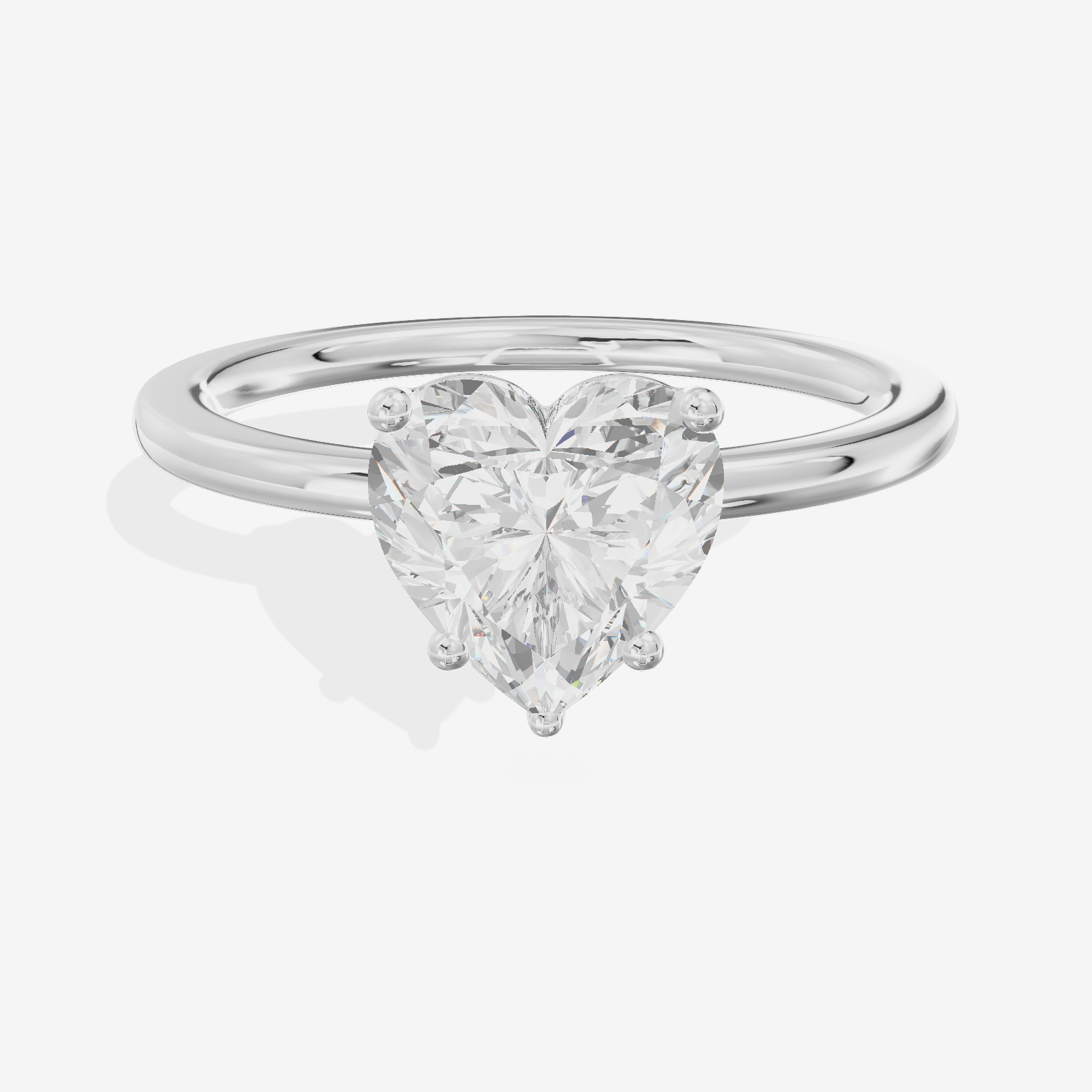 Whispered Selenia 1.5mm Heart Solitaire Engagement Ring in Platinum