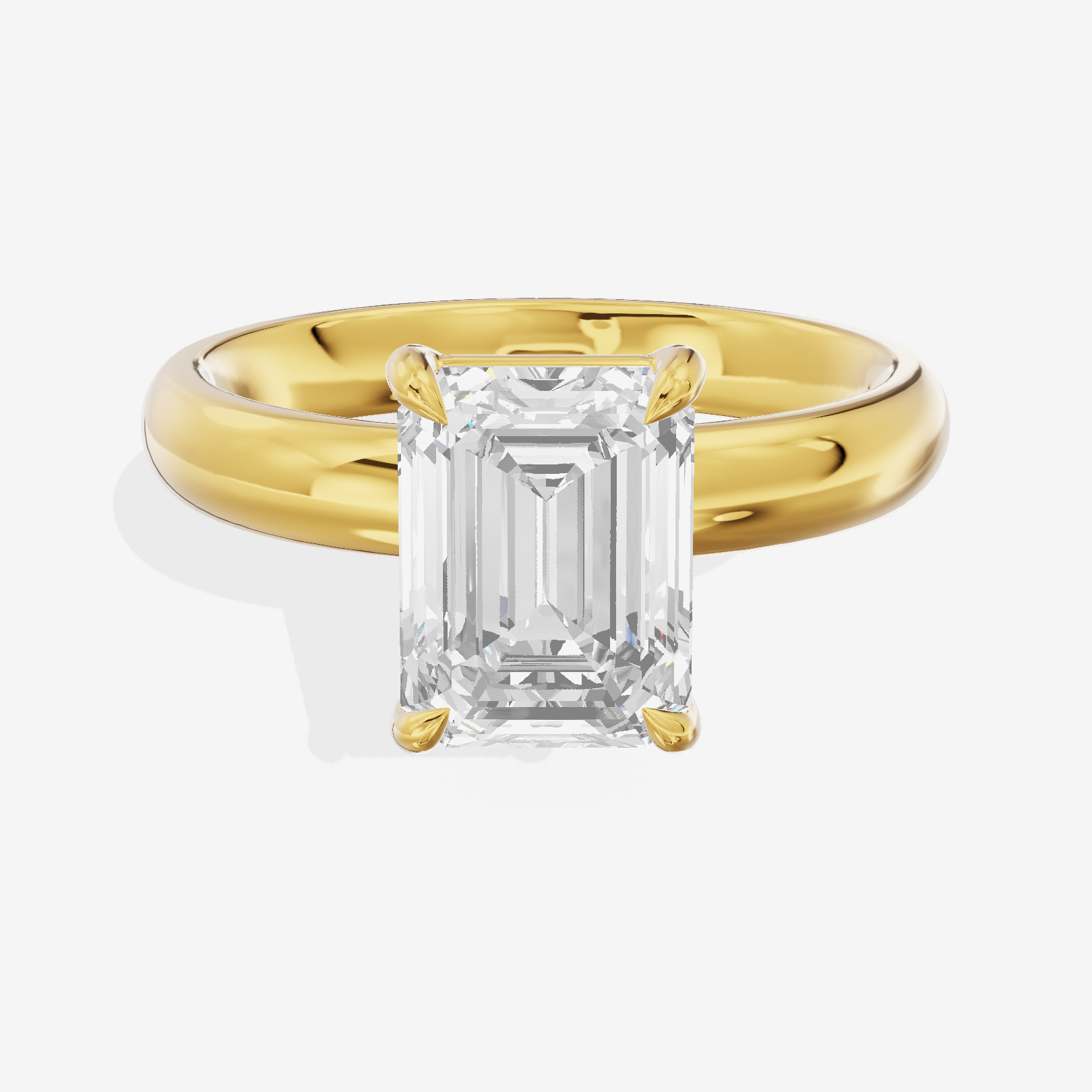 Whisper 3mm Emerald Solitaire Engagement Ring in 14K Yellow Gold