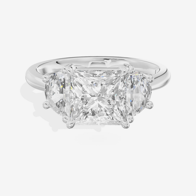 Vintage Sincere Three Stone Princess Engagement Ring (1/2 ct. tw.) in 18K White Gold