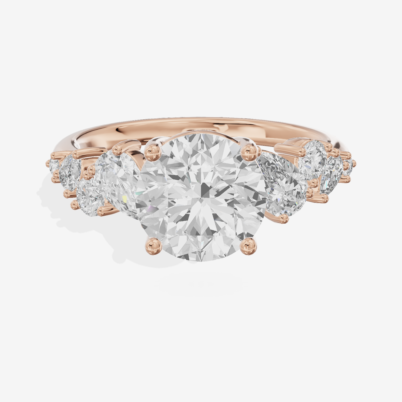 Selenia Cathedral 1.5mm Round Solitaire Engagement Ring in 18K Rose Gold