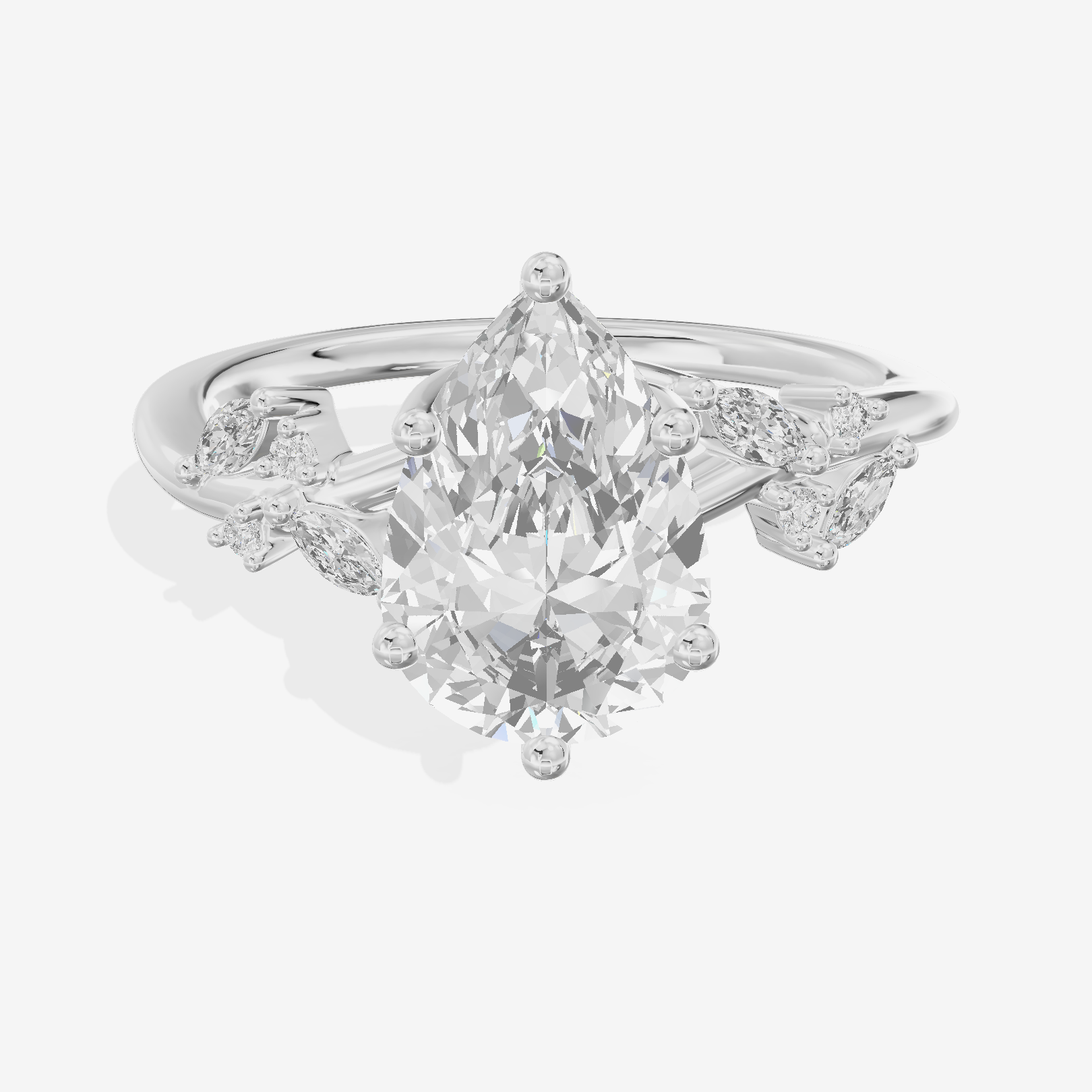 Vintage Trueheart Pear Engagement Ring (1/6 ct. tw.) in Platinum