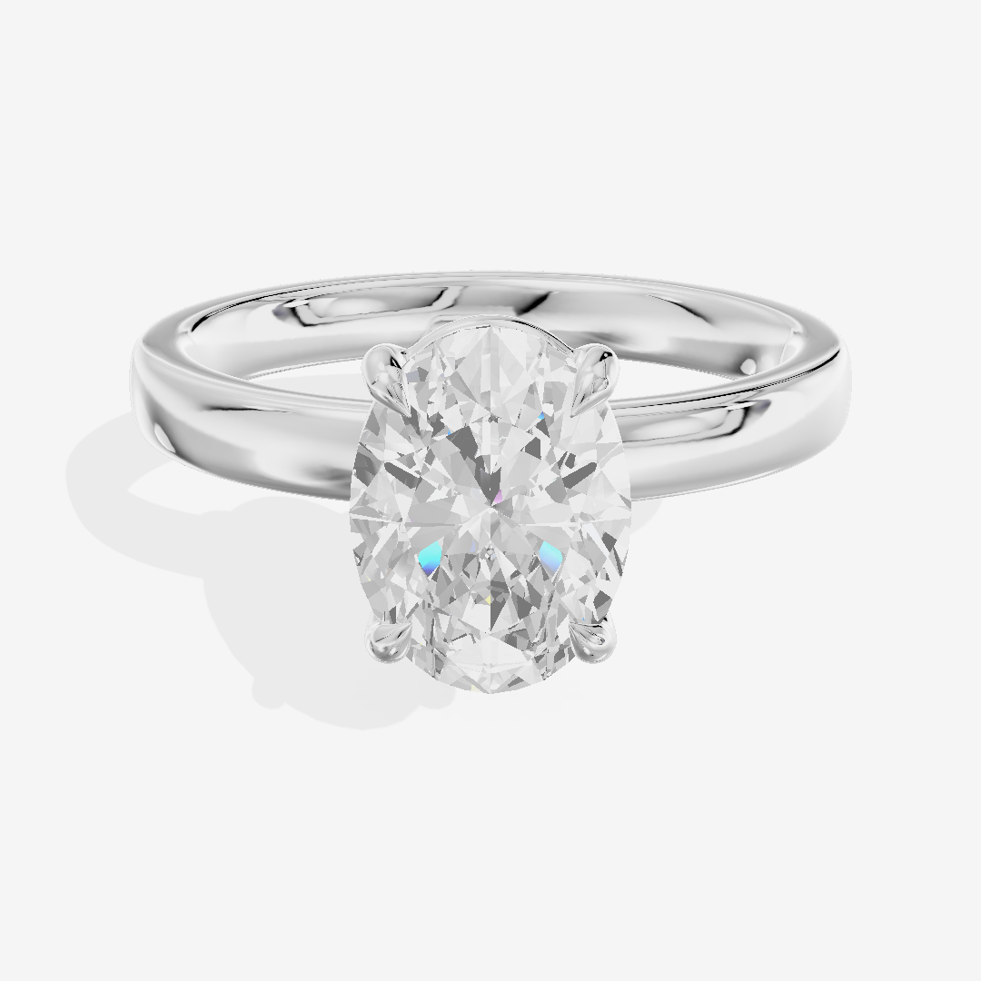 Tender Eversince 2.5mm Oval Solitaire Engagement Ring in Platinum