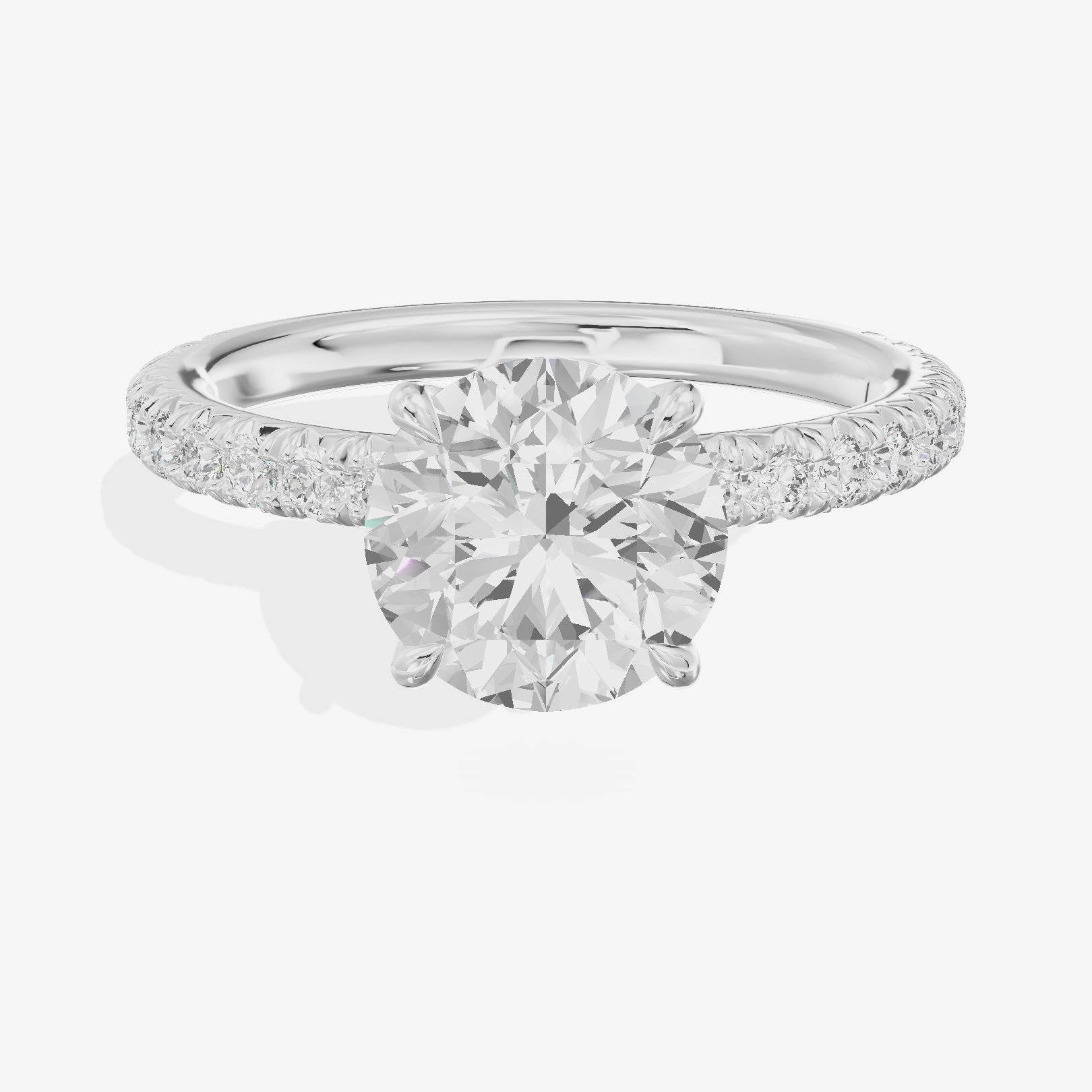 Petite Trueheart Round Engagement Ring with Side Stones (2/5 ct. tw.) in Platinum