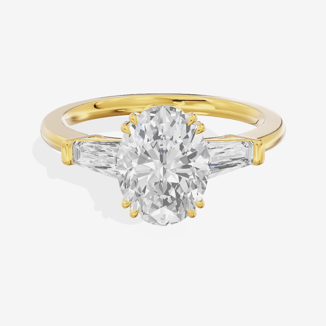 Lateria Three Stone Oval Engagement Ring (1/2 ct. tw.) in 14K Yellow Gold